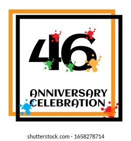 46 anniversary logo vector template. Design for banner, greeting cards or print