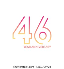 46 anniversary logotype with gradient colors for celebration purpose and special moment