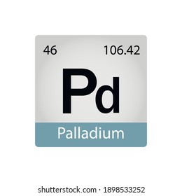 46 chemistry element. Palladium element periodic table. Chemistry concept. Vector illustration perfect for cards, posters, stickers.