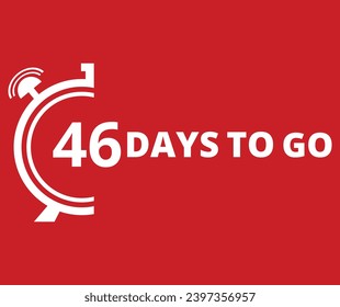 46 Days to go Countdown left days banner. Banner and Poster. vector illustration.