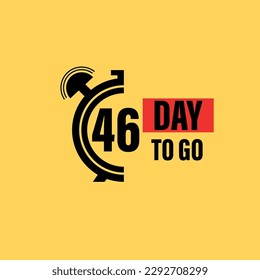 46 days to go last countdown icon. forty six days go sale price offer promo deal timer, 46 day only, Countdown left days banner. count time sale. Vector illustration, number of days left badge