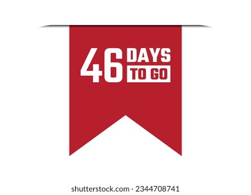 46 days to go red banner design vector illustration