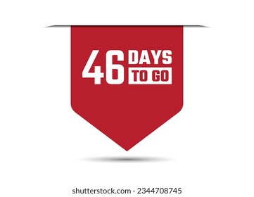 46 days to go red banner design vector illustration