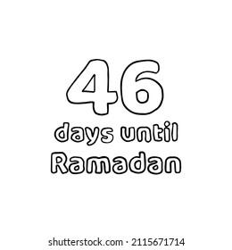 46 Days to Ramadan (46 Hari Menuju Ramadhan) Pencil Sketch Illustration