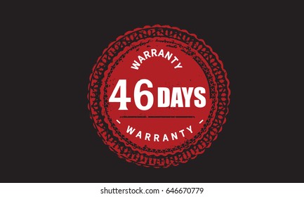 46 days warranty , guarantee vector