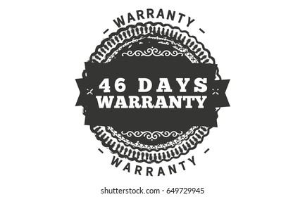 46 days warranty icon vector vintage grunge guarantee background