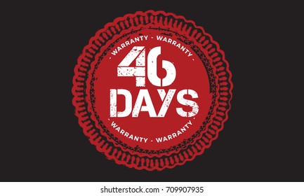 46 days warranty icon vintage rubber stamp guarantee