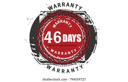 46 days warranty icon vintage rubber stamp guarantee