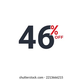 46% Discount Coupon design. Sale tags set vector badges template. Sale offer price sign. Special offer symbol. Discount promotion. Discount badge shape. Vector illustration template 