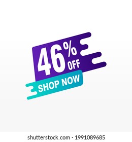 46 discount, Sales Vector badges for Labels, , Stickers, Banners, Tags, Web Stickers, New offer. Discount origami sign banner