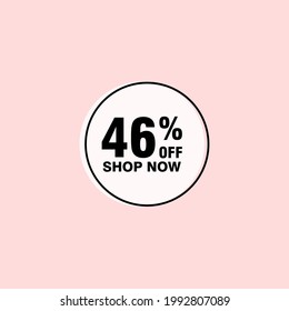 46 discount, Sales Vector badges for Labels, , Stickers, Banners, Tags, Web Stickers, New offer. Discount origami sign banner