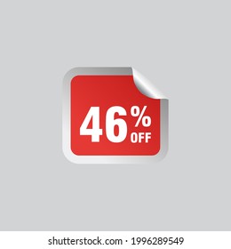 46 descuento, distintivos de vectores de venta para etiquetas, , pegatinas, banners, etiquetas, etiquetas, etiquetas web, nueva oferta. Banner de signo de origami de descuento