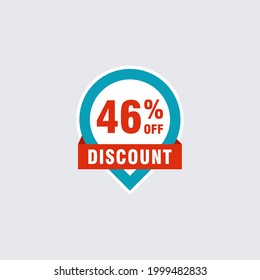 46 discount, Sales Vector badges for Labels, , Stickers, Banners, Tags, Web Stickers, New offer. Discount origami sign banner