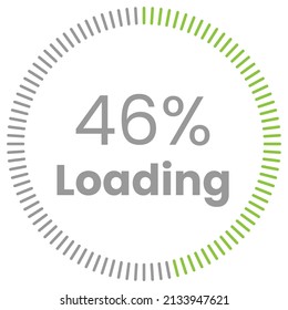 46% Loading. 46% circle diagrams Infographics vector, 46 Percentage ready to use for web design ux-ui