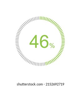 46% Loading. 46% circle diagrams Infographics vector, 46 Percentage ready to use for web design ux-ui.