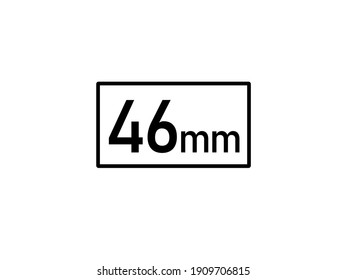 46 millimeters icon vector illustration, 46 mm size