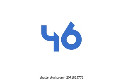 46 New Number Unique Cut Modern Logo