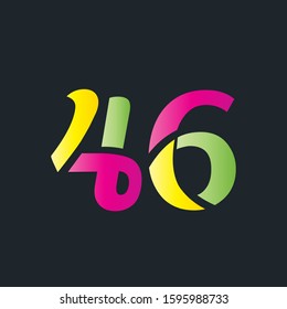 46 number multicolor letter logo design