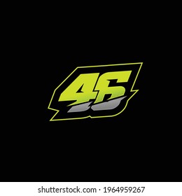 46 Number Racing design vector