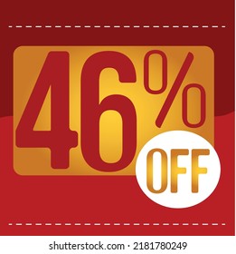 46% de descuento. banner rojo y naranja con globo flotante para promociones y ofertas
