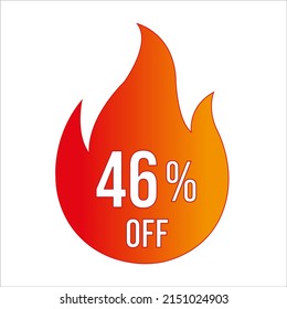 46 percent off discount vector hot fire