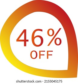 46 percent off with orange vector off circle format