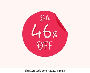 46 percent off sticker, 46% off sale of special offers