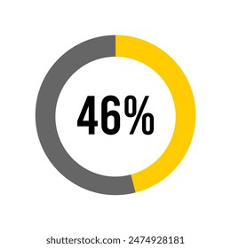 46% percent percentage diagram meter from ready-to-use for web design, user interface UI or infographic -