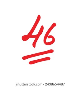 46 points exam score, forty six points test results, vector illustration