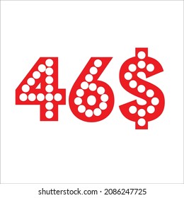 46$ promotion sale for website, internet ads, social media.Big sale and super sale coupon code dollar 50$ discount gift voucher coupon summer offer ends weekend