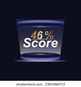 46% Score Sign Designed to catch the  and illustration  combination in blue Vector illustration background design.