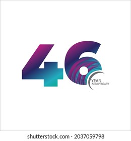 46 th anniversary event party. Vector illustration. numbers template for Celebrating.