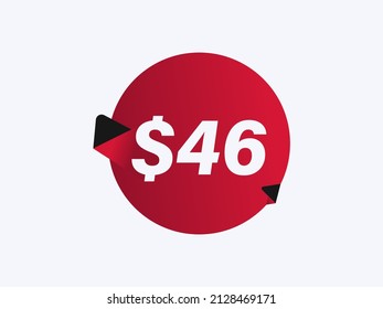 Ilustración vectorial de pegatinas de $46 USD