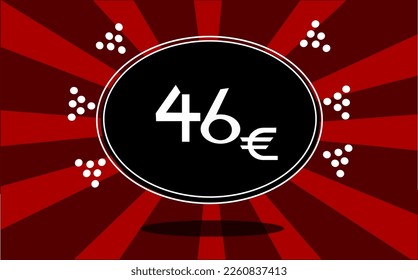 46 Є vector icon. forty-six euro symbol