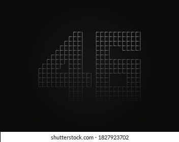 46 vector number made of metal chain link fence. For logo, brand label, design elements, application and more. 

