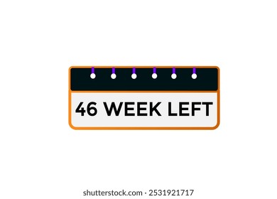 46 semana esquerda, ícone, stile, temporizador, contagem regressiva, relógio, tempo, fundo, modelo, 46 semana esquerda contagem regressiva, adesivo, banner esquerdo, negócio, venda, botão de etiqueta

