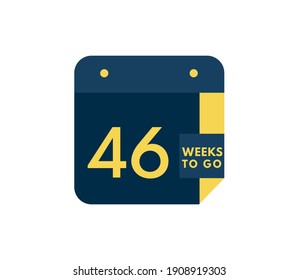 46 Weeks to go calendar icon on white background