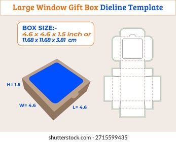 Caja de ventana Grande de 4.6 x 4.6 x 1.5 pulgadas