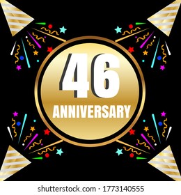 46 year anniversary celebration, vector design for celebrations, invitation cards and greeting cards