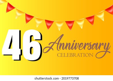 Celebración del 46 aniversario, diseño vectorial para celebraciones, tarjetas de invitación y tarjetas de felicitación