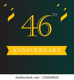 Plantilla de logo para el aniversario de 46 años, etiqueta de icono para el aniversario de 46 años, símbolo de fiesta para el aniversario de 46 años