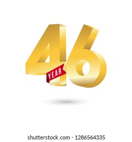 46 Year Anniversary Vector Template Design Illustration