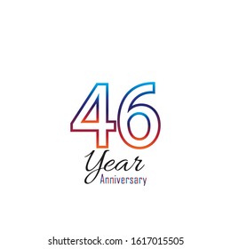 46 Year Anniversary Vector Template Design Illustration elegant blue and orange.