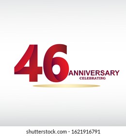 46 Year Anniversary Vector Template Design Illustration