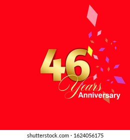 46 Year Anniversary Vector Template Design Illustration