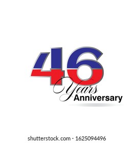 46 Year Anniversary Vector Template Design Illustration