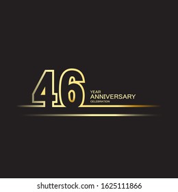 46 Year Anniversary Vector Template Design Illustration