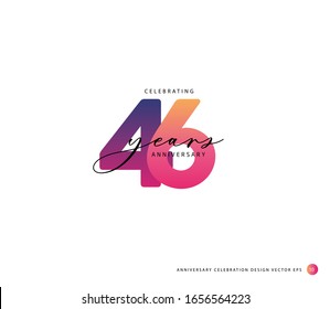 46 years anniversary or birthday celebration design template Vector.
