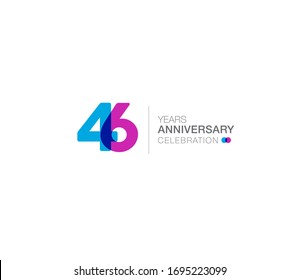 46 years anniversary or birthday celebration design template Vector.