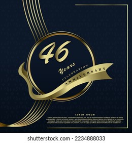 46 years anniversary celebration 3d vector template design illustration
